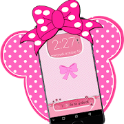 Pink Cute Minny Bowknot password Lock Screen
