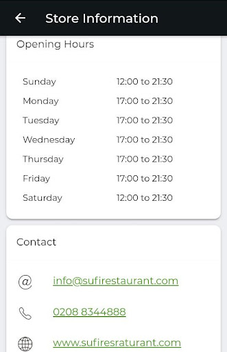 Sufi Restaurant Screen 3