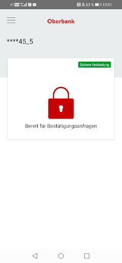 Oberbank Security App Screen 2