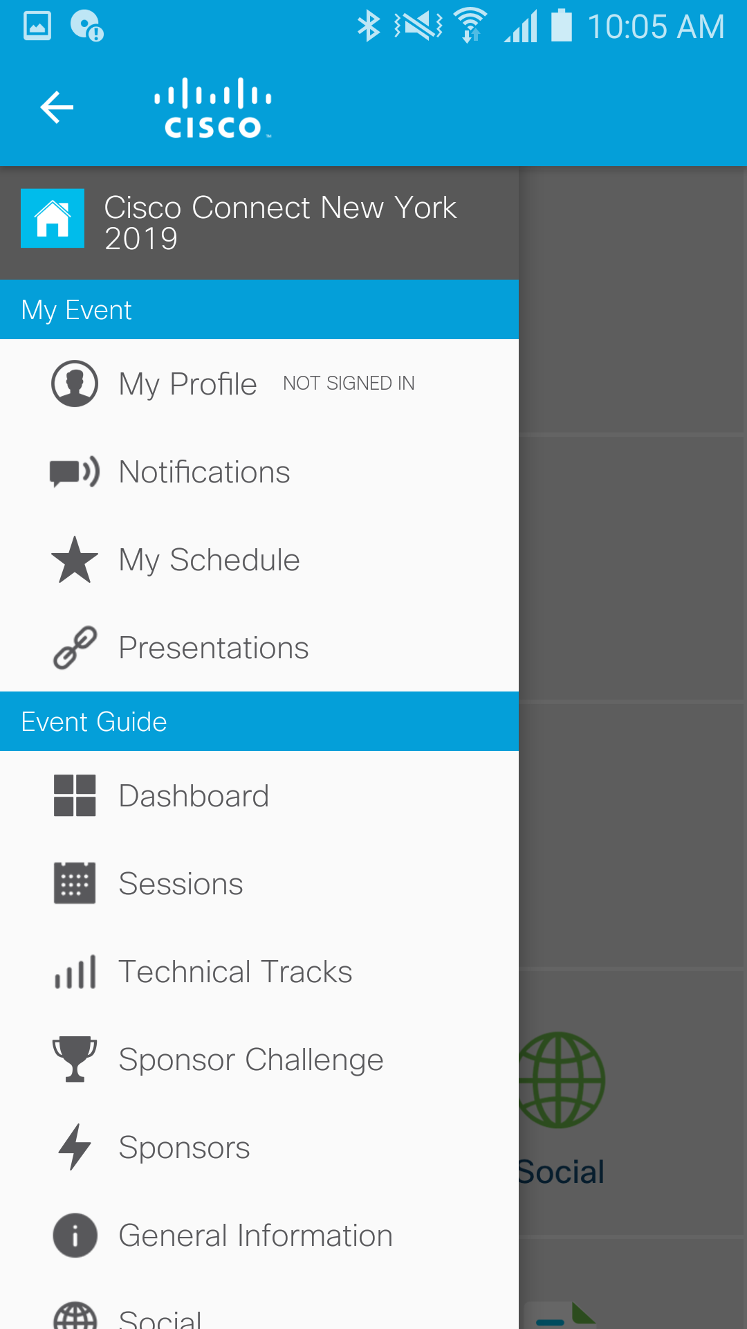 Android application Cisco Events screenshort