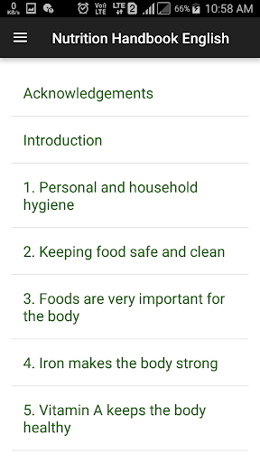 Nutrition English HealthPhone Screen 2