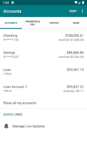 Welcome FCU Mobile Banking Screen 3