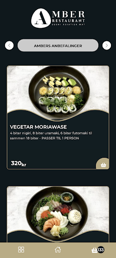 Android application Amber Restaurant screenshort