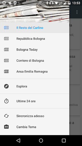 Android application Bologna notizie locali screenshort