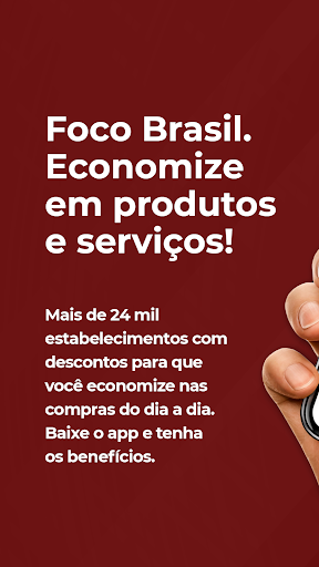Android application Foco brasil clube de benefício screenshort