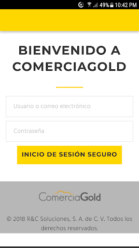 Android application ComerciaGold screenshort