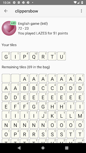 Wordfeud Tiles Screen 2