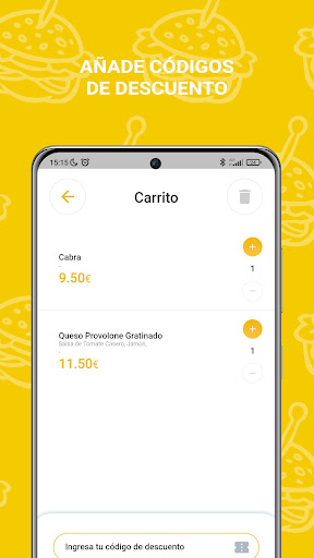 Android application Hamburguesería Cronicass screenshort