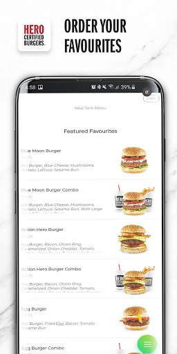 Android application Hero Certified Burgers screenshort