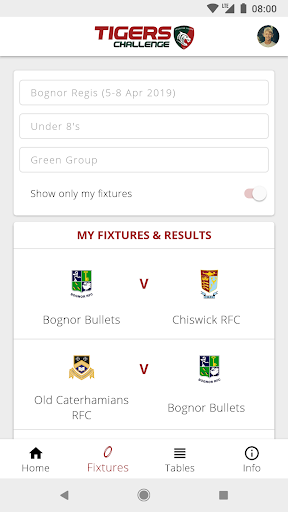 Android application The Tigers Challenge screenshort