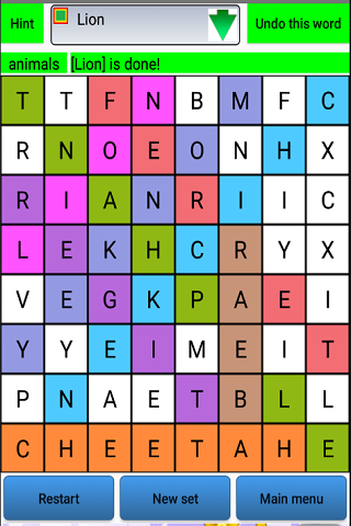 Find The Words. Screen 3