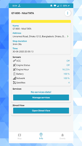 InfoLink Tracker Screen 2