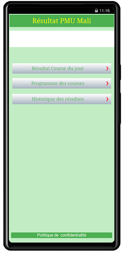 Android application Résultat PMU Mali screenshort