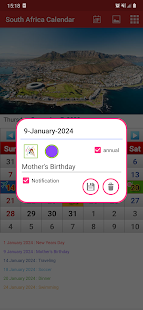 South African Calendar Screenshot