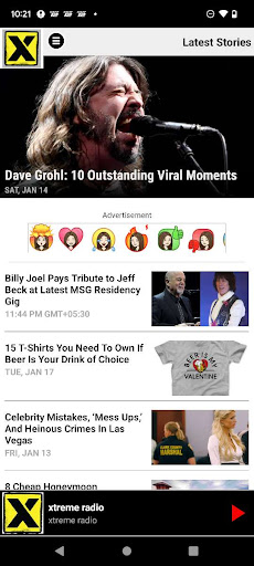 Android application X107.5 screenshort