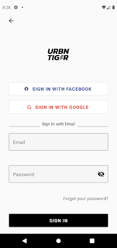 Android application URBNTIGER screenshort