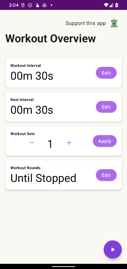 Fitness Helper Screen 2