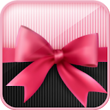 Pink bow knot bubble theme icon