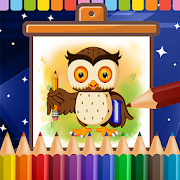 Owl Coloring-Book∙ Drawing for Kids