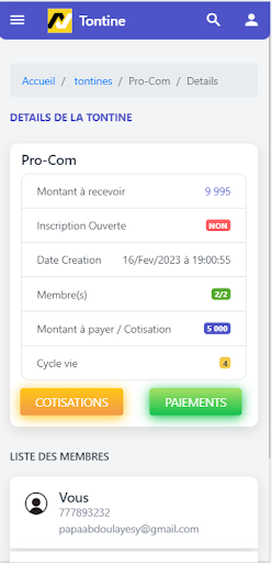 Android application Nafanek Tontine screenshort