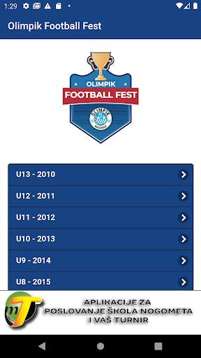 Android application Olimpik Football Fest screenshort
