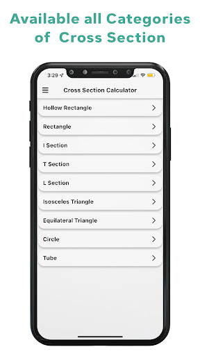 Cross Section Area Calculator Screen 2