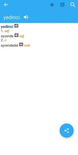 Danish-Turkish Dictionary Screen 3