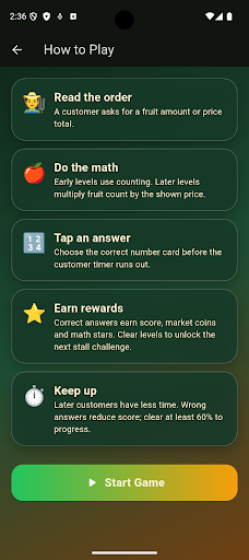 Fruit Market Math screenshot