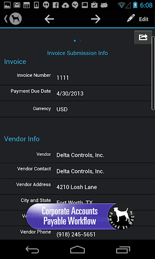 Android application Corporate Central screenshort