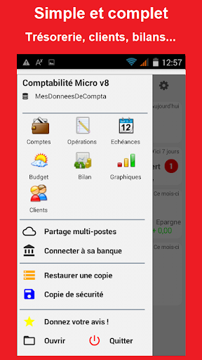 Android application Comptabilité AE et TPE screenshort
