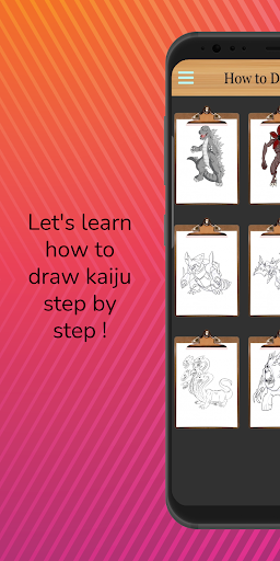 Android application How to Draw Kaiju Step by Step screenshort