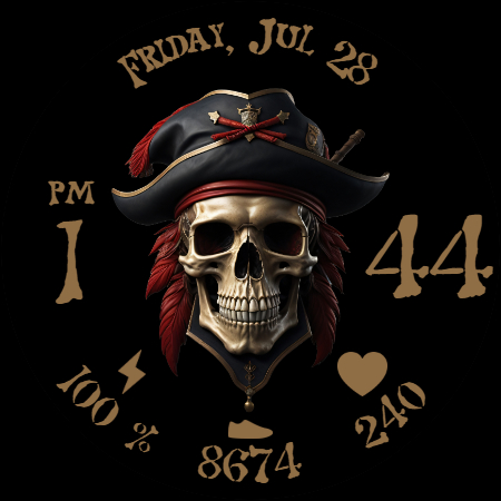 Pirate skull - Wear OS screenshot 16