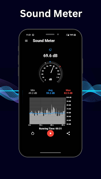 Sound Meter PRO 1.2.3 APK + Мод (Unlimited money) за Android