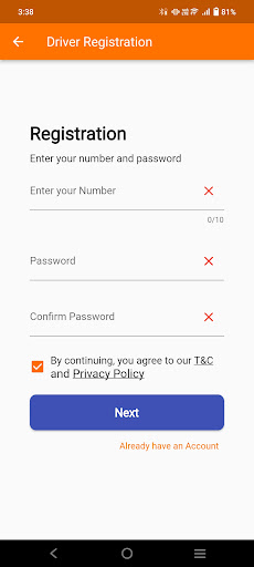 Android application Onruto Driver screenshort
