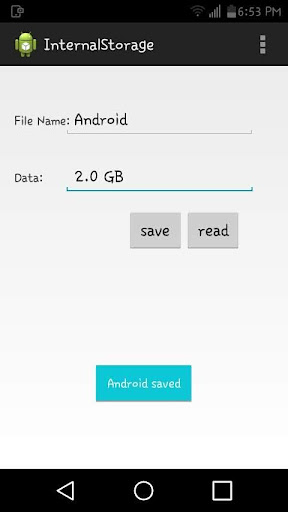 Internal storage Screen 3