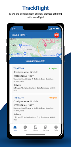 Android application TrackRight screenshort