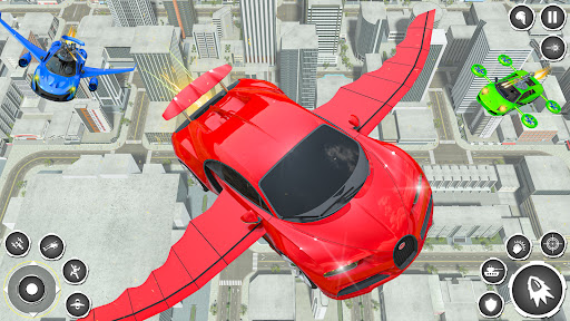 Android application Real Flying Car Robot Shooting screenshort