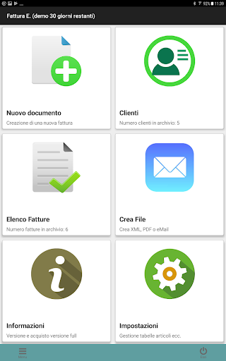 Android application Fattura Elettronica screenshort