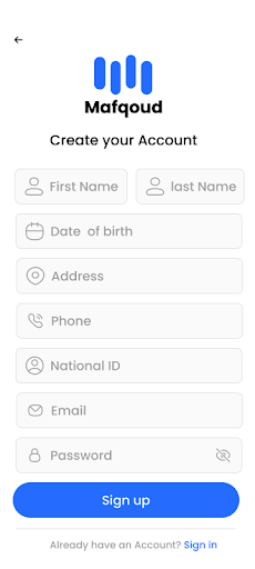 Android application Mafqoud screenshort
