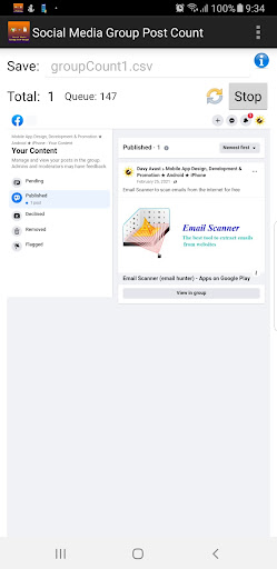 Social Media Group Post Count