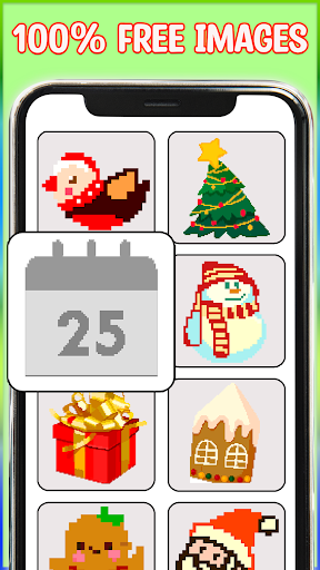 Android application Christmas Pixel Art Coloring screenshort