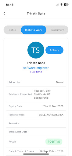 Right To Work Candidate