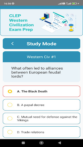CLEP Western Civilization Exam Screen 3