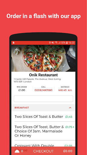 Android application Onik Restaurant screenshort
