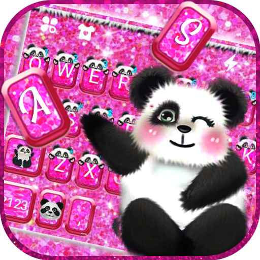 Hot Pink Panda keyboard Theme