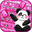 Hot Pink Panda Diamanten thema -Hot Pink Panda Diamanten thema -Coole Tastatur 