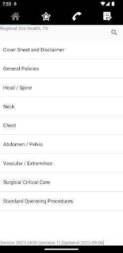 Android application ROH Trauma Handbook screenshort