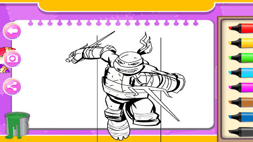 Ninja Coloring Super Turtle