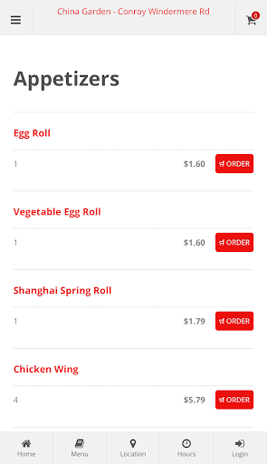China Garden Orlando Ordering Screen 2