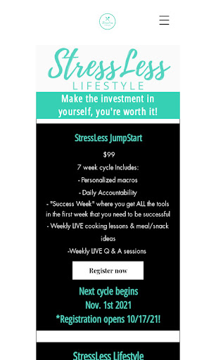 Android application StressLess Lifestyle screenshort